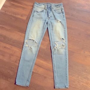 Distressed American Eagle Mom Jeans